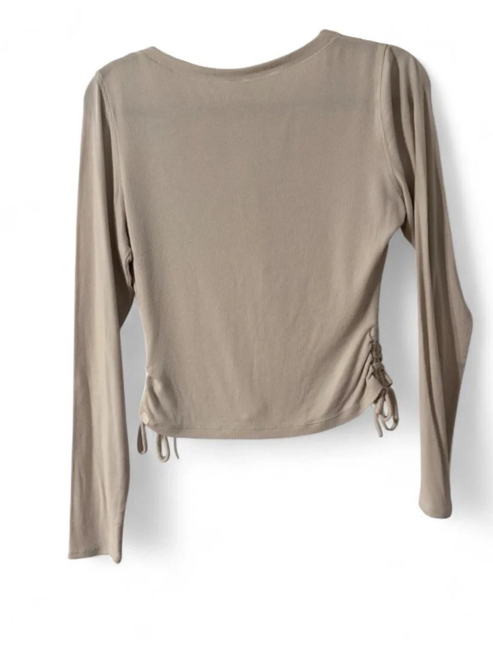 Lululemon cream long sleeve tie-detail cropped cardigan